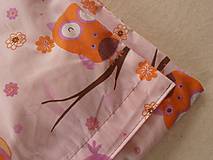 Detský textil - SOVIČKY ružové Detské obliečky bavlnené 100 x 140 / 40 x 60 cm - 6641418_