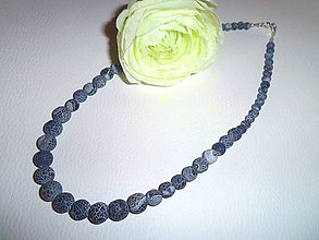 Náhrdelníky - náhrdelník achát jeans - 6642567_