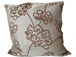 Úžitkový textil - Vankúš Hnedé kvety - 6648396_