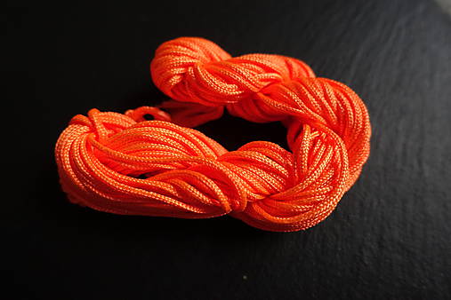 Galantéria - Nylonová šnúrka 1,8-2,0mm oranžová - 6648960_