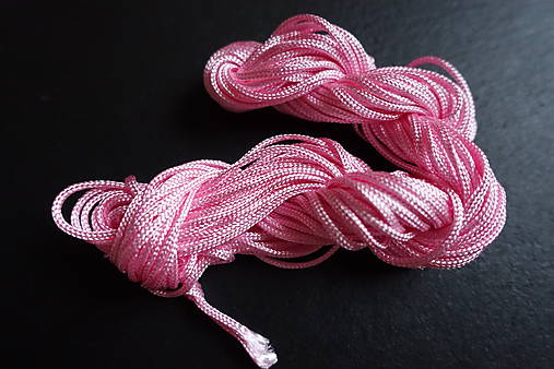 Galantéria - Nylonová šnúrka 1,8-2,0mm ružová - 6648981_