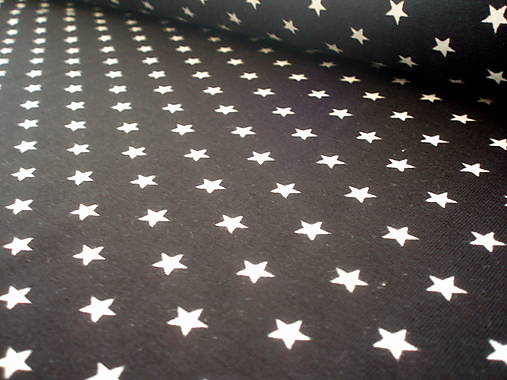 Textil - Úplet hviezdičky - čierna - 6650790_