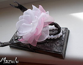 Náramky - svadobný náramok  s kúskom ružovej - 6656572_