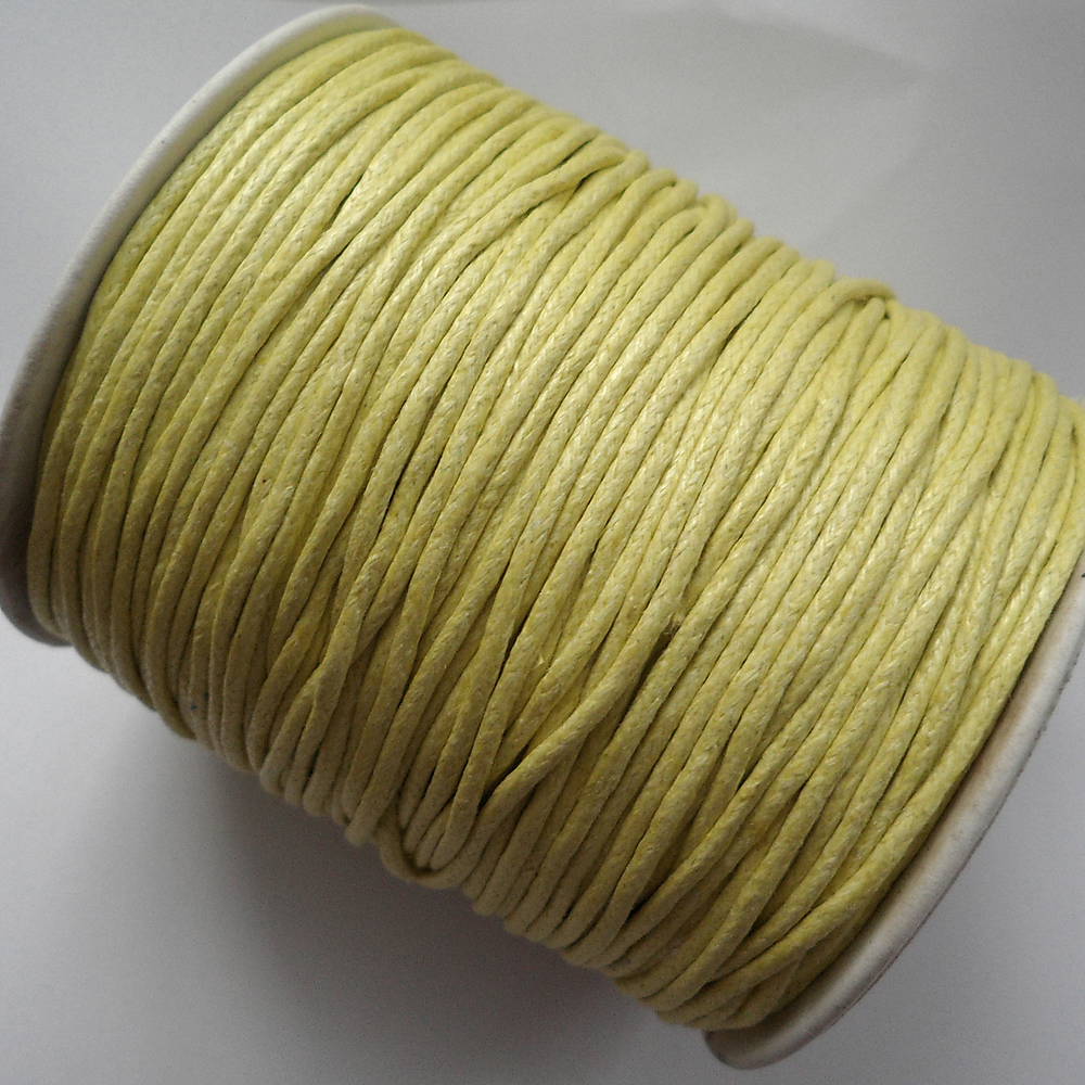 Bavlnená voskovaná šnúrka 1,5mm-1m (sv.žltá)