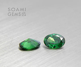 Minerály - Zirkón kubický VVS smaragd, zelený 6x4mm oválny - 6657172_