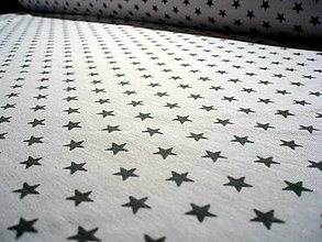 Textil - Úplet hviezdičky - šedé - 6659311_