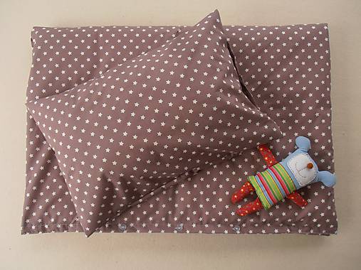 Úžitkový textil - Návliečky do postieľky bavlna De Luxe Star hviezda hnedá - 6660246_