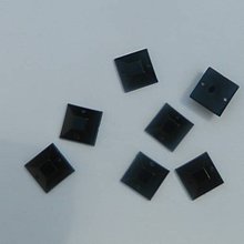 Korálky - Našívacie kamienky  štvorcové 12 mm  (čierne povrch plochý) - 6659233_