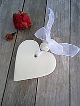 Darčeky pre svadobčanov - Srdiečko biele jednoduché - 6662949_