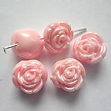 Korálky - Ružička plast 11mm-1ks (ružová) - 6666729_