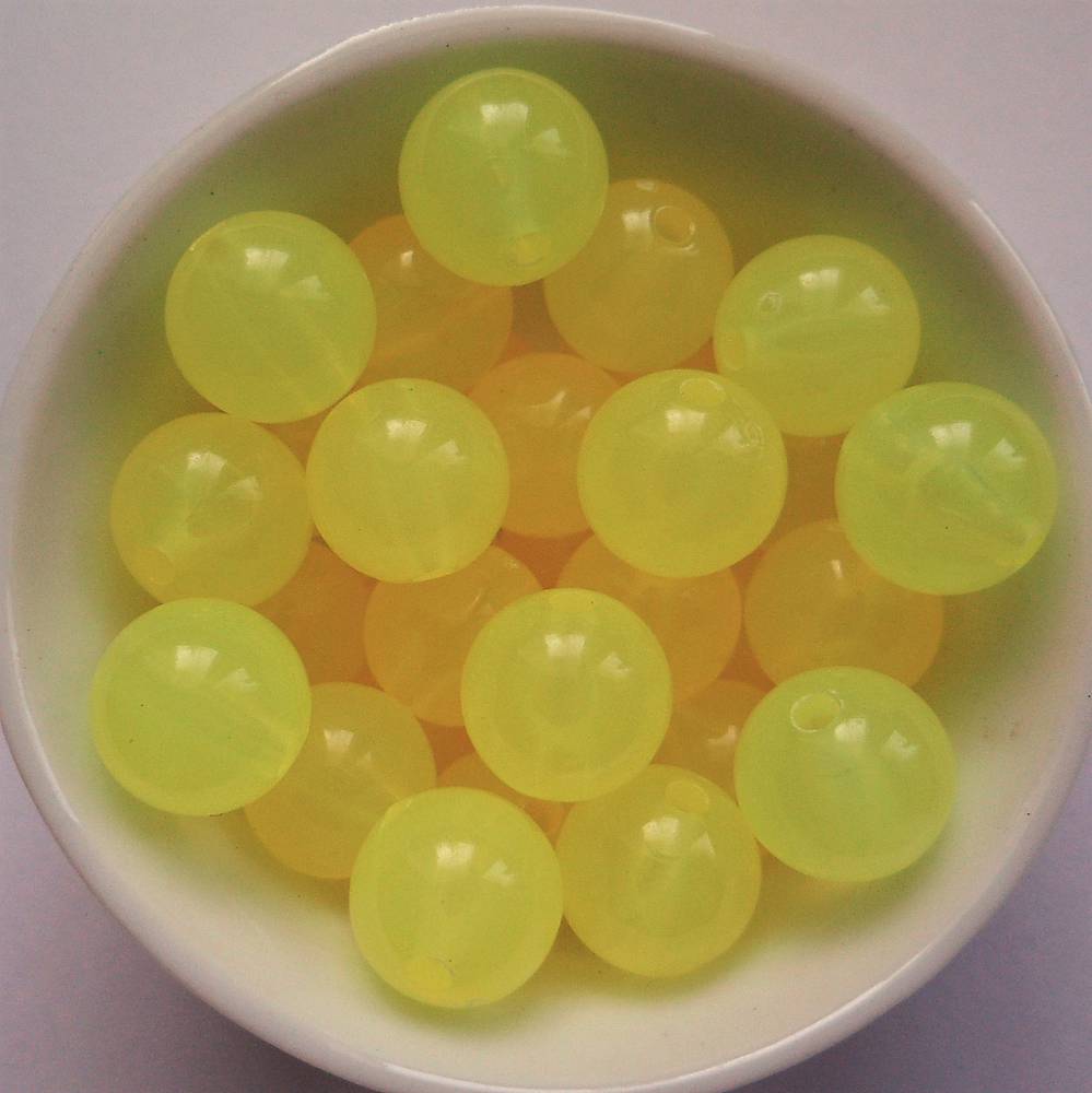 Korálky MILK plast 10mm (sv.žltá-10ks)