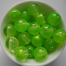 Korálky - SUNNY plast 10mm (zelená-10ks) - 6666636_