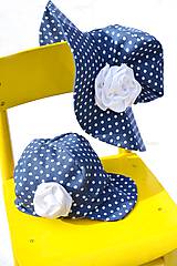 Detské čiapky - Letná šiltovka s kvetom denim&dots - 6666030_