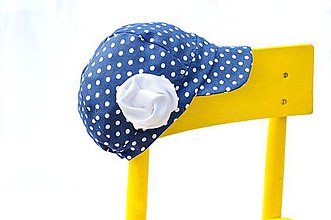 Detské čiapky - Letná šiltovka s kvetom denim&dots - 6666029_