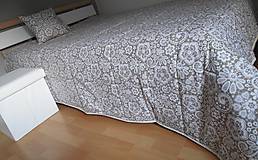 Úžitkový textil - Vankúš 40x40 cm bežovo- snehovo biely s potlačenou krajkou - 6670130_
