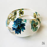  - Prsteň so živými modrými kvetmi - 6669711_