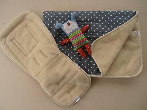 Detský textil - Merino Wool Blanket and  Bugaboo Universal Seat Liner grey - 6670845_