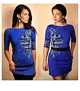  - Výrazné modré šaty / tričko s abstraktným motívom - Mexican Sky - 6667203_