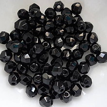 Korálky - Sklenené ohňovky 3mm-1ks (čierna) - 6677900_