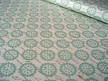 Textil - Bavlna Paris Blooms and Script Light Blue - 6687843_