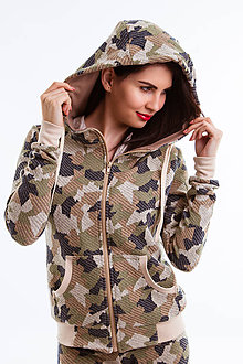 Mikiny - Bunda s kapucňou  Army  Camouflage  maskáčová - 6692668_