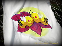Tehotenské oblečenie - Tehotenské maľované tielko - včielky  - 6694534_