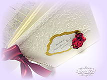 Papiernictvo - Kniha hostí "Ruže so zlatom zasnúbené..." - 6696855_
