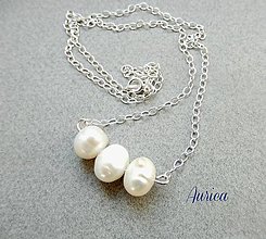 Náhrdelníky - Strieborný náhrdelník s perlami - 6700030_