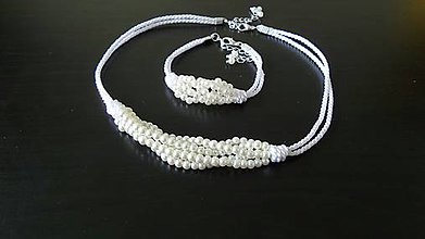 Sady šperkov - náramok a náhrdelník z perál - 6698495_