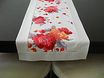 Úžitkový textil - Štóla - Červený kvet - 6704503_