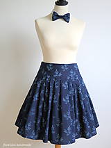 Sukne - set z modrotlače: skladaná sukňa a motýlik - 6702975_