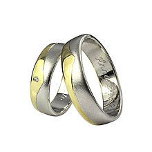 Prstene - Briliantové obrúčky zo žlto - bieleho zlata - 6702637_