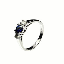 Prstene - Zafírový prstienok s briliantmi III - 6706835_