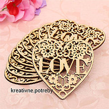 Polotovary - Vyrezané srdce LOVE - 6707850_