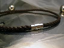 Pánske šperky - Na krk - kožený hnedý 5 mm - 6714437_