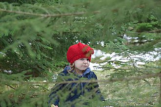 Detské čiapky - Baretka na jar, jeseň ... "Červená karkulka v Tatrách" - 6717689_