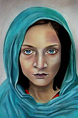 Kresba suchým pastelom - Iránske dievča
