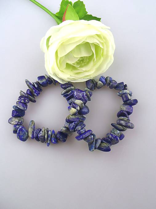Náramky - lapis lazuli náramok zlomky 7-15mm - 6720837_