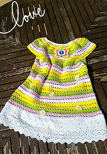 Detské oblečenie - Háčkované šaty-dievčenské č.1 - 6726650_