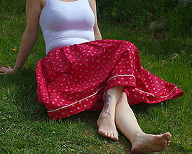 Sukne - červená sukňa - 6725339_