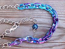 Náhrdelníky - tyrkysovo - fialový náhrdelník - 6730696_