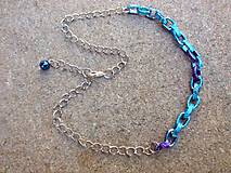 Náhrdelníky - tyrkysovo - fialový náhrdelník - 6730699_