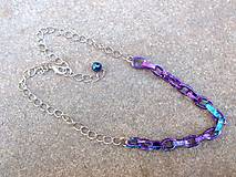 Náhrdelníky - tyrkysovo - fialový náhrdelník - 6730701_
