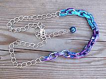 Náhrdelníky - tyrkysovo - fialový náhrdelník - 6730703_