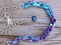 Náhrdelníky - tyrkysovo - fialový náhrdelník - 6730705_