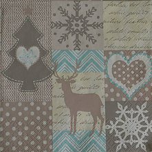 Papier - servítka - Vianočný patchwork - 6729004_