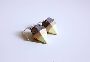 Náušnice - Betónové pastelové diamanty - 6731466_