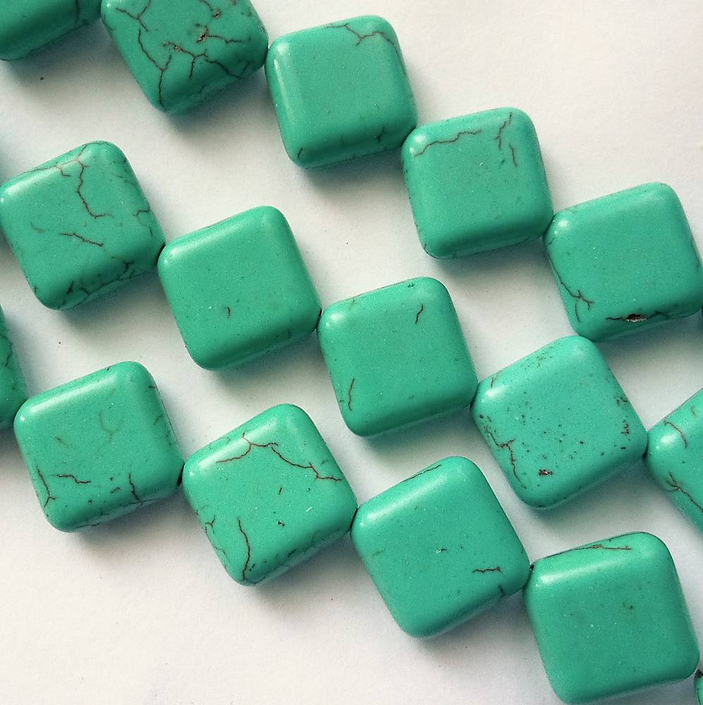 Synt.kameň-tyrkenit 14x14mm-1ks (tyrkys)