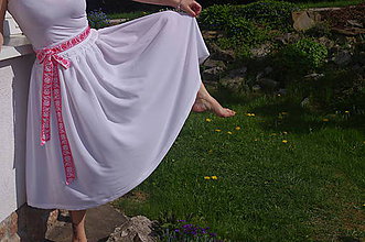 Sukne - Biela šifonová sukňa - 6735217_