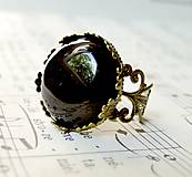  - Vintage Bronze Black Agate / Prsteň s čiernym achátom v bronzovom prevedení - 6736541_